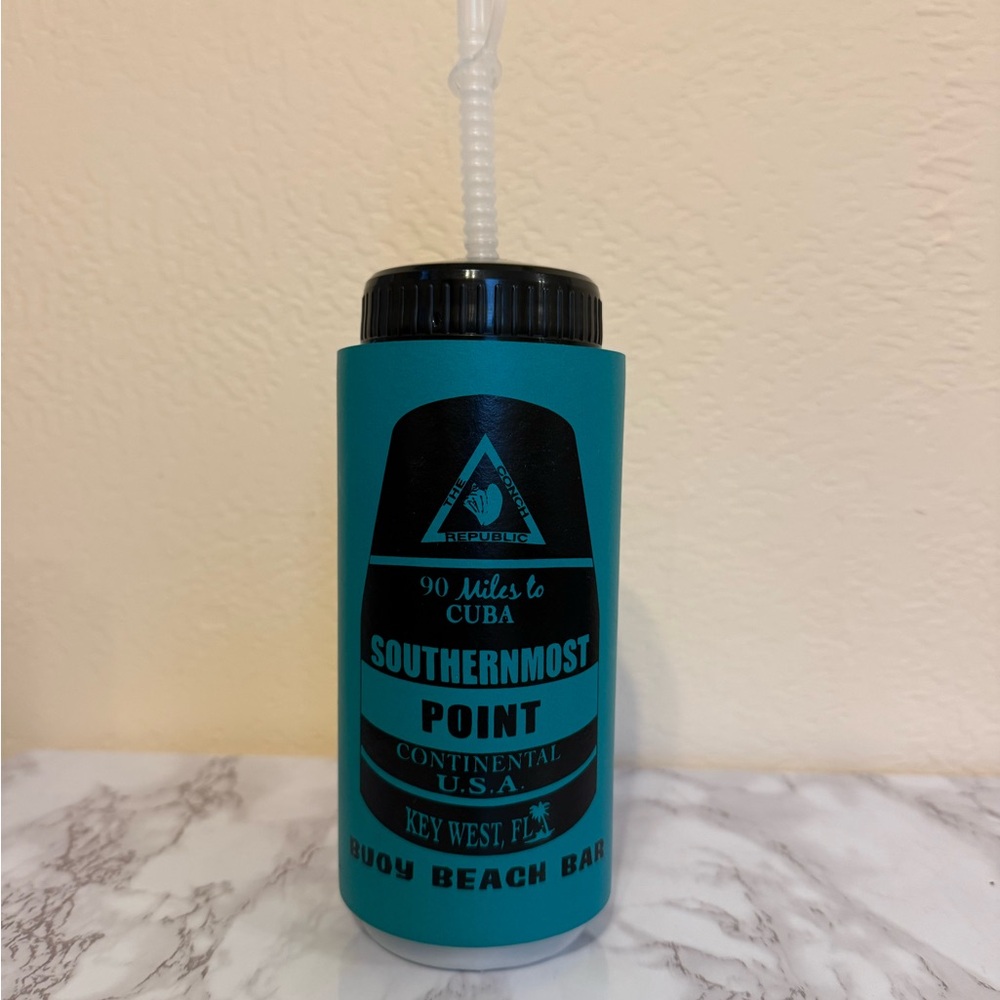 Teal Southernmost Point Tumbler with Straw